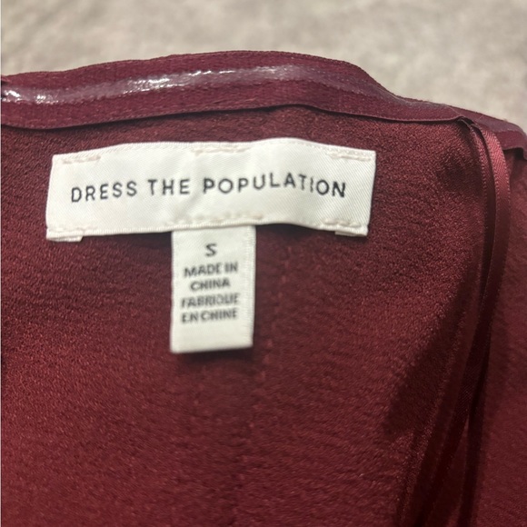 Dress the population - Dark Magenta Bailey off the shoulder bodycon dress - Picture 3 of 5